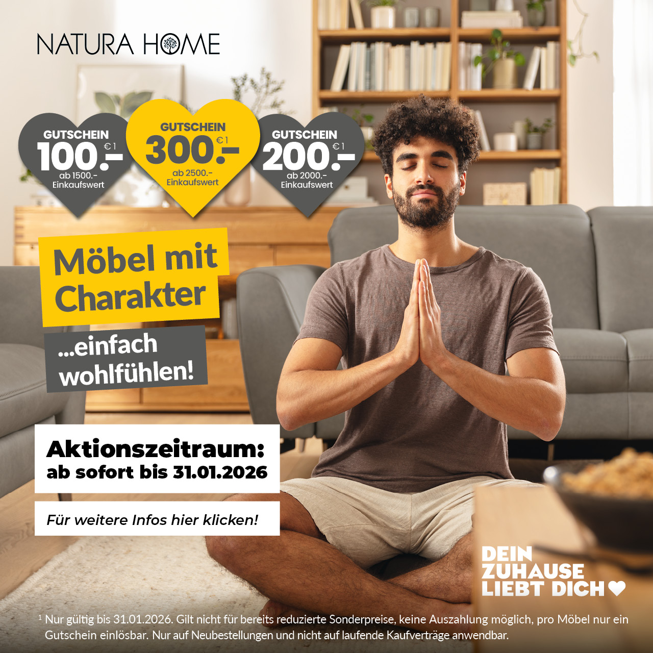 Natura Gutschein-Wochen – nachhaltige Möbel bei Schütte